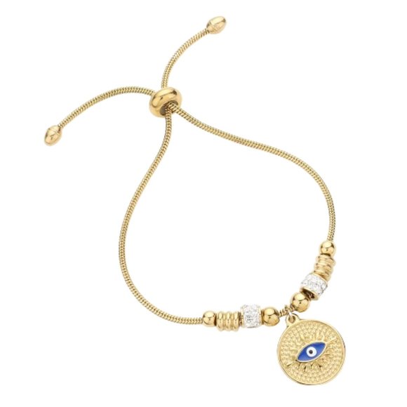 Evil Eye Charm Pull Tie Cinch Womens Bracelet Jewelry - Picture 1 of 1